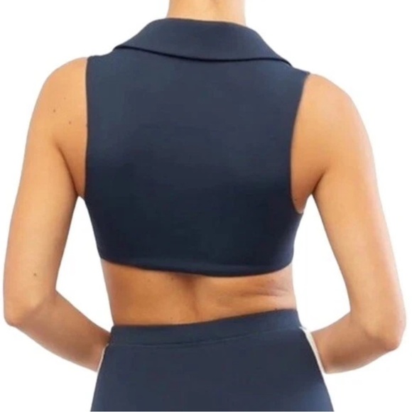 WeWoreWhat Navy Blue Sleeveless Crop Tank Top size Medium - Picture 2 of 10